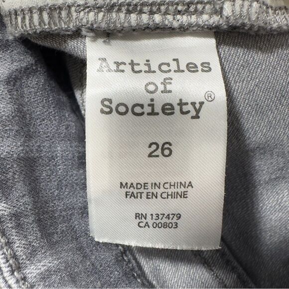 ARTICLES OF SOCIETY LONDON HIGH RISE CROP DODGEVILLE PANTS JEANS 26 GRAY - Picture 10 of 14